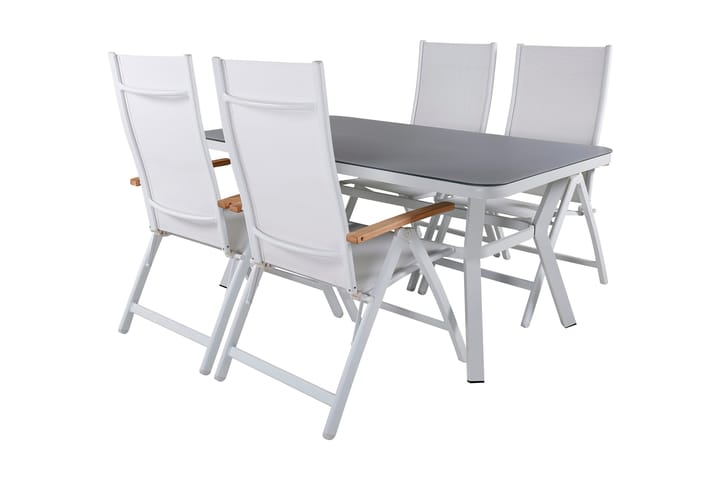 Ruokailuryhmä Virya 160 cm 4 Panama tuolia Musta - Venture Home - Ruokailuryhmät ulos