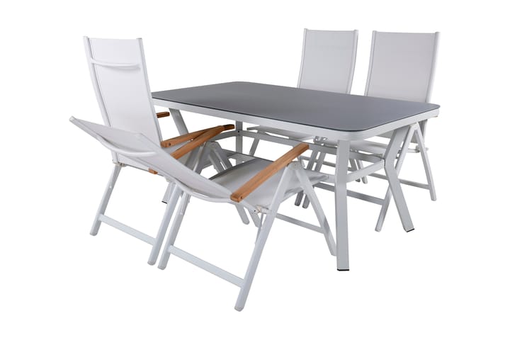 Ruokailuryhmä Virya 160 cm 4 Panama tuolia Musta - Venture Home - Ruokailuryhmät ulos