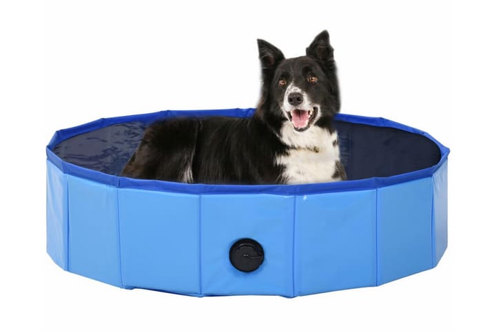 Kokoontaitettava koiran uima-allas sininen 80x20 cm PVC - Ruokailuryhmät ulos