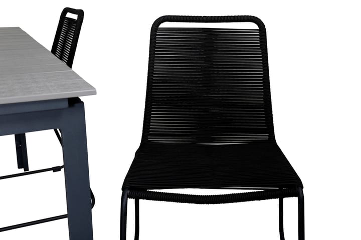 Ruokailuryhmä Levels Jatk 160 cm 4 Lindos tuolia Musta/Harma - Venture Home - Ruokailuryhmät ulos