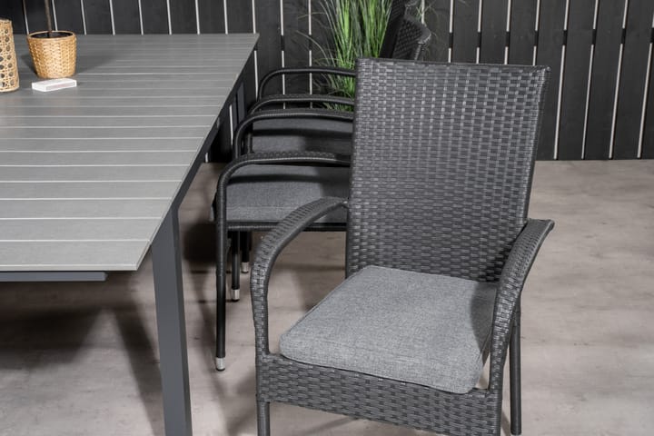 Ruokailuryhmä Levels Jatk 160 cm 6 Anna tuolia Musta/Harmaa - Venture Home - Ruokailuryhmät ulos