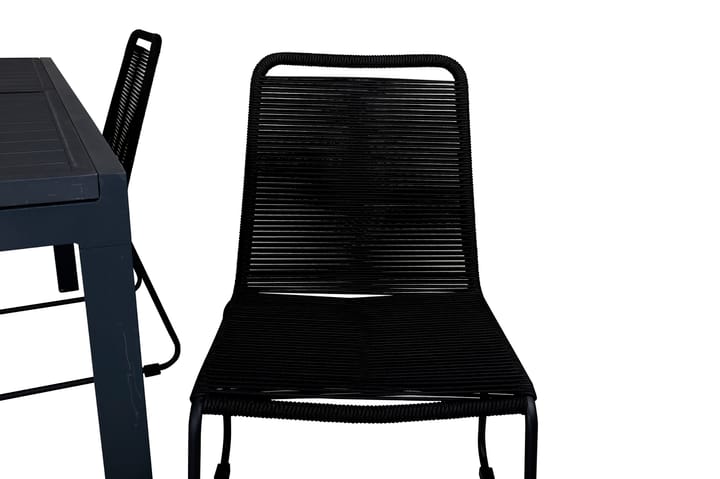 Ruokailuryhmä Marbella Jatkett 160 cm 4 Lindos tuolia Musta - Venture Home - Ruokailuryhmät ulos