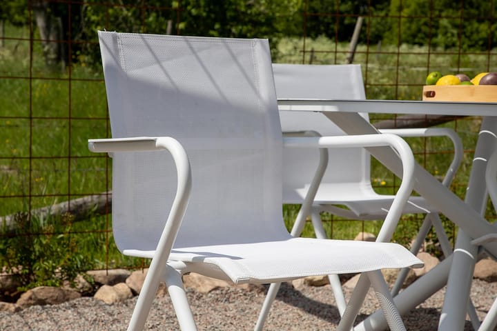 Ruokailuryhmä Virya 160 cm 4 Alina tuolia Musta/Harmaa - Venture Home - Ruokailuryhmät ulos