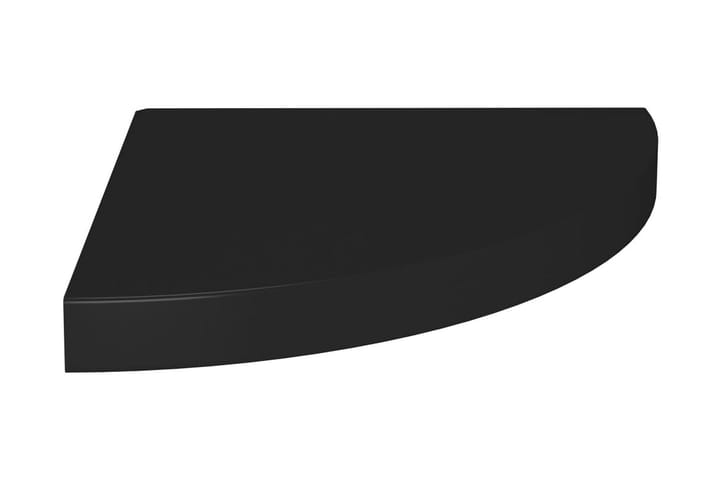 Kelluva kulmahylly musta 35x35x3,8 cm MDF - Musta - Kulmahylly - Keittiöhylly - Hylly