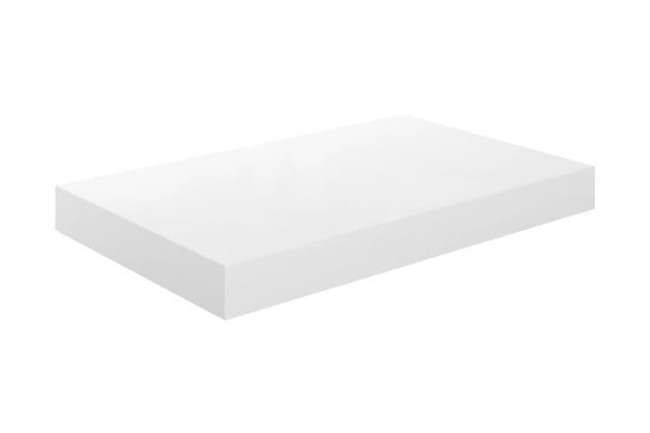 Kelluva seinähylly korkeakiilto valkoinen 40x23x3,8 cm MDF - Valkoinen - Seinähylly - Keittiöhylly - Hylly