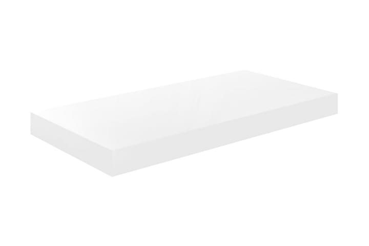 Kelluva seinähylly korkeakiilto valkoinen 50x23x3,8 cm MDF - Valkoinen - Seinähylly - Keittiöhylly - Hylly