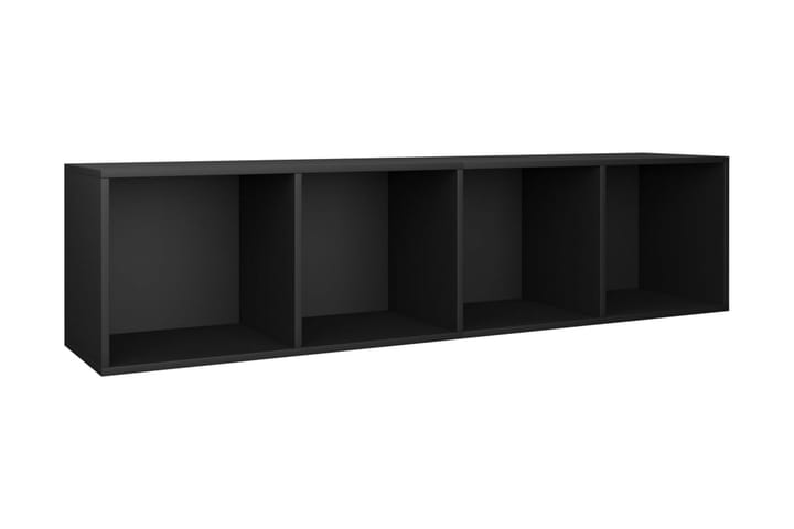 Kirjakaappi/TV-kaappi musta 36x30x143 cm lastulevy - Musta - Kirjahylly - Hylly