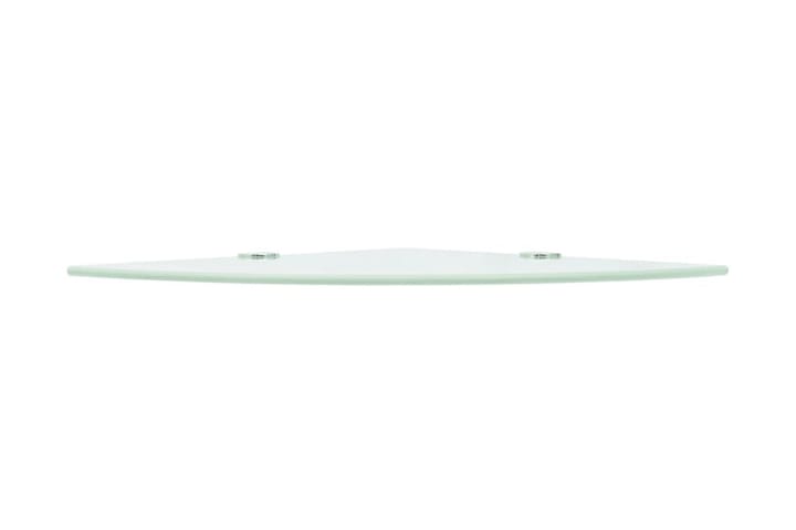 Kulmahylly kromisilla kiinnikkeillä Valkoinen lasi 35x35 cm - Valkoinen - Kulmahylly - Keittiöhylly - Hylly