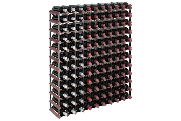 beBasic Viinipulloteline 120 pullolle ruskea täysi mänty - Ruskea - Viiniteline & viinihylly