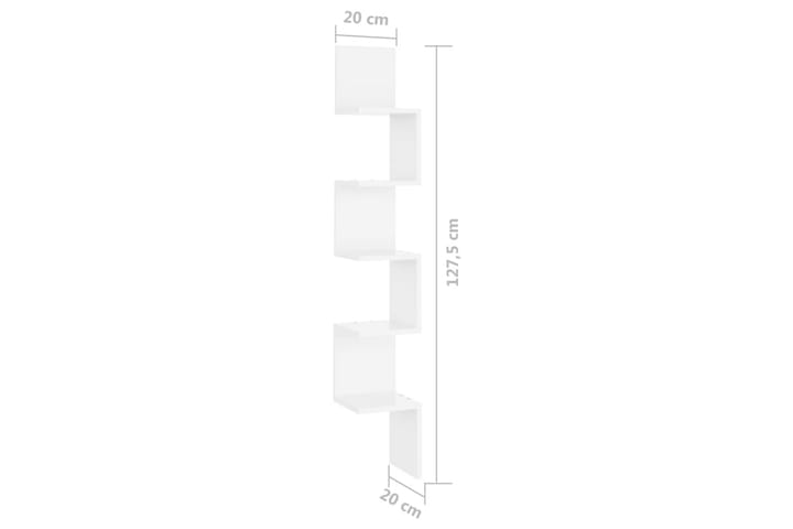 Seinäkulmahylly korkeakiilto 20x20x127,5 cm - Seinähylly - Keittiöhylly - Hylly