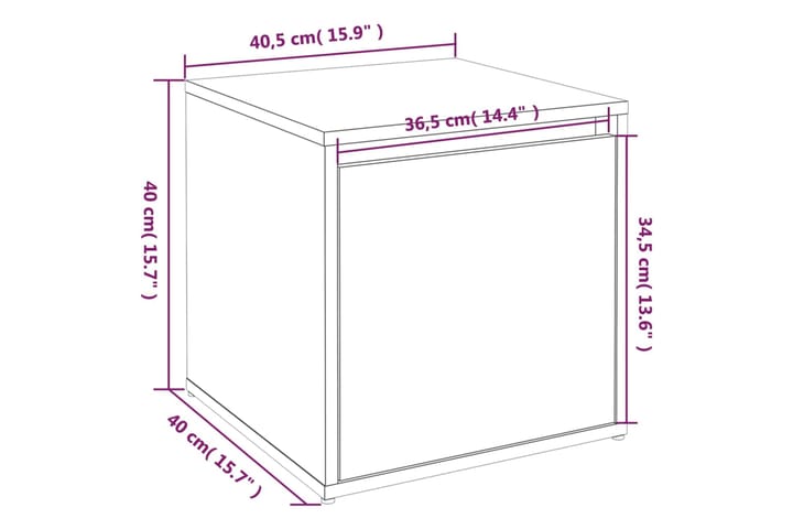beBasic Säilytyslaatikko betoninharmaa 40,5x40x40 cm tekninen puu - Harmaa - Säilytyskaappi - Kulmakaappi