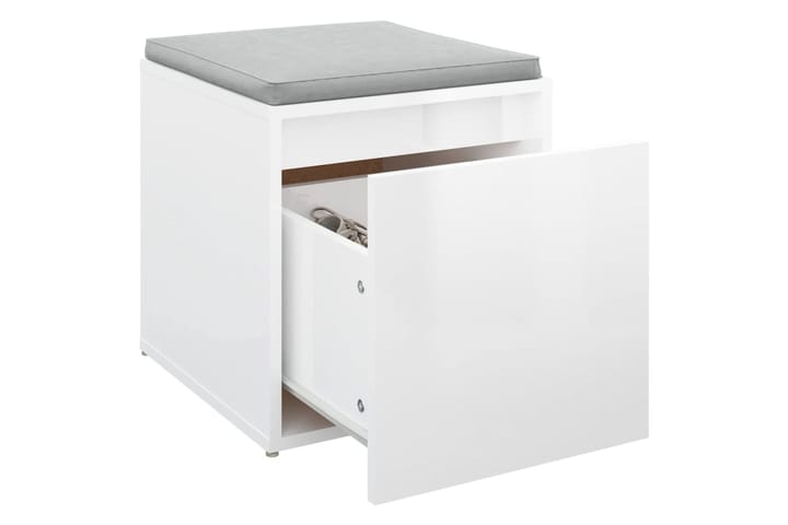 beBasic Säilytyslaatikko korkeakiilto valk. 40,5x40x40 cm tekninen puu - Valkoinen - Säilytyskaappi - Kulmakaappi