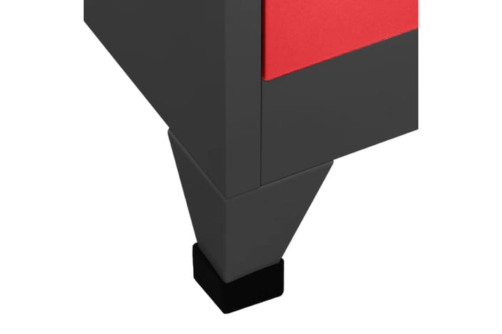 beBasic Pukukaappi antrasiitti ja punainen 90x45x180 cm teräs - Antrasiitti - Toimistokalusteet - Asiakirjakaappi