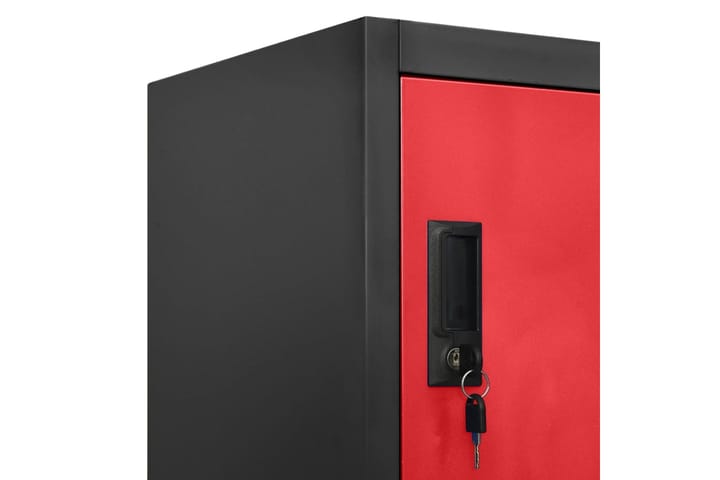 beBasic Pukukaappi antrasiitti ja punainen 90x45x180 cm teräs - Antrasiitti - Toimistokalusteet - Asiakirjakaappi