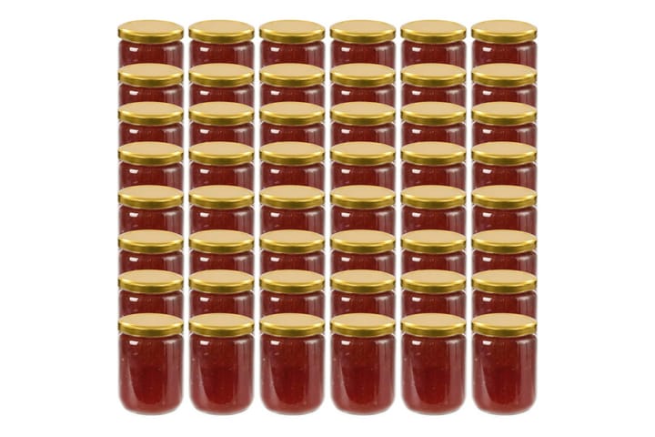Lasiset hillopurkit kullan värisillä kansilla 48 kpl 230 ml - Kulta - Piensäilytys - Purkit