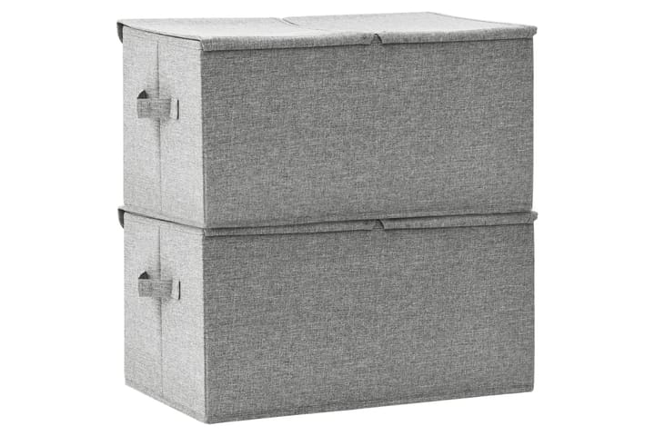 Säilytyslaatikot 2 kpl kangas 50x30x25 cm harmaa - Harmaa - Säilytyslaatikko - Laatikko