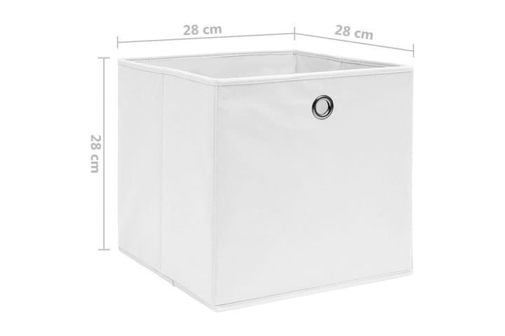 Säilytyslaatikot 4 kpl kuitukangas 28x28x28 cm valkoinen - Valkoinen - Säilytyslaatikko - Laatikko