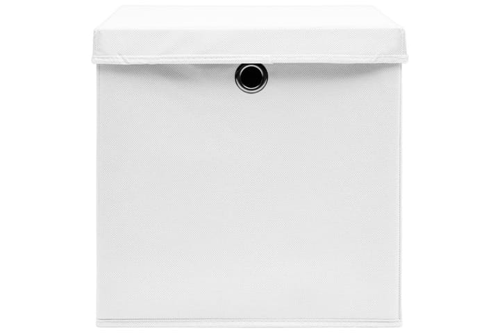 Säilytyslaatikot kansilla 10 kpl 28x28x28 cm valkoinen - Valkoinen - Laatikko - Säilytyslaatikko