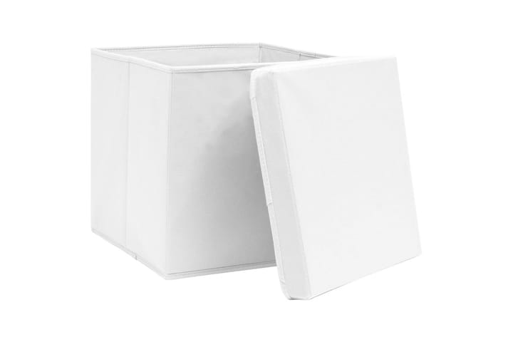 Säilytyslaatikot kansilla 10 kpl 28x28x28 cm valkoinen - Valkoinen - Laatikko - Säilytyslaatikko