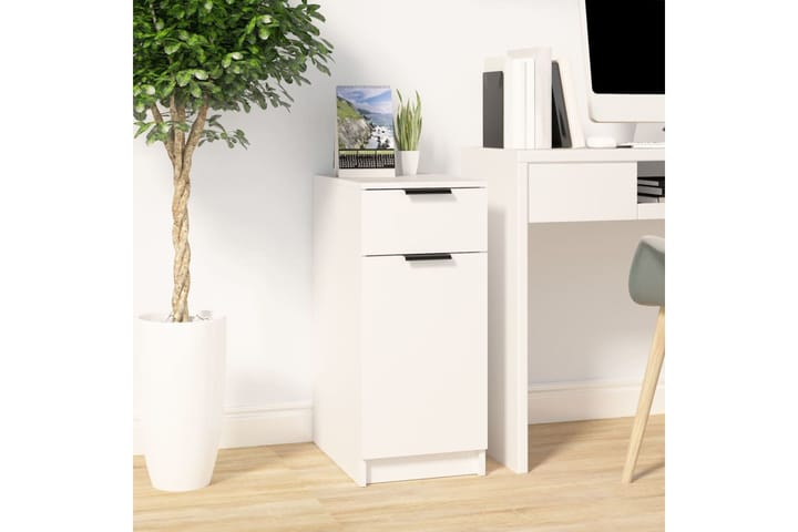 beBasic Pöytäkaappi valkoinen 33,5x50x75 cm tekninen puu - Valkoinen - Kirjoituslipasto