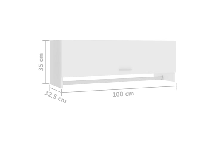 Vaatekaappi valkoinen 100x32,5x35 cm lastulevy - Vaatekaappi