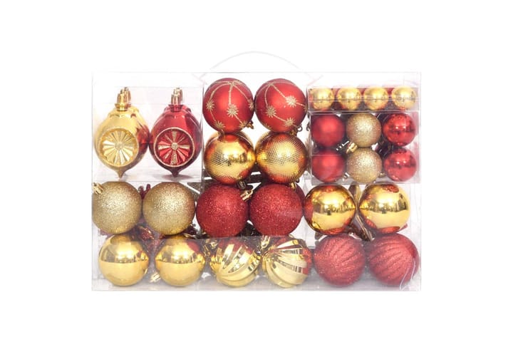 beBasic Joulukuusen koristesarja 108 kpl kulta ja punainen - Kulta - Joulukuusen koristeet - Joulukoristeet