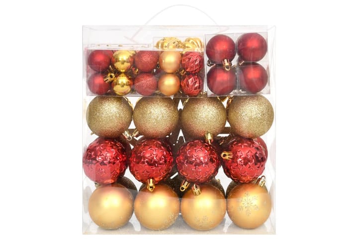 beBasic Joulukuusen koristesarja 70 kpl kulta ja punainen - Punainen - Joulukuusen koristeet - Joulukoristeet