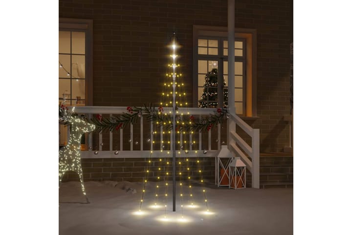 beBasic Joulukuusi lipputankoon 108 lämpimän valkoista LED-valoa 180 cm - Tekokuusi