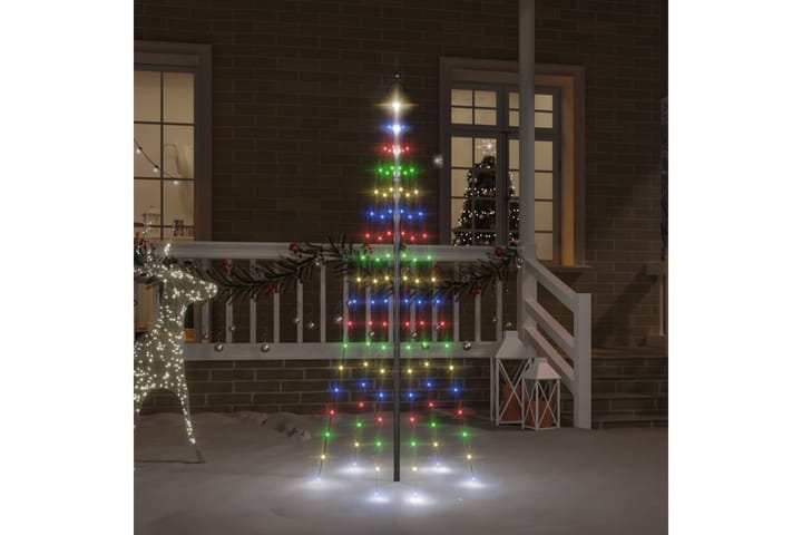 beBasic Joulukuusi lipputankoon 108 värikästä LED-valoa 180 cm - Tekokuusi