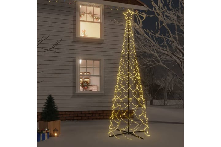 beBasic Kartio joulukuusi 500 lämpimän valkoista LED-valoa 100x300 cm - Tekokuusi