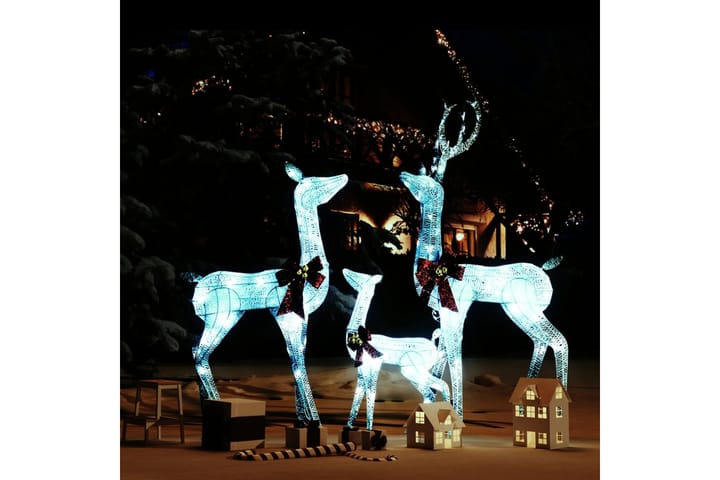 beBasic Poroperhe joulukoriste valkoinen ja hopea 201 LED-valoa - Valkoinen - Joulukynttilä - Joulukoristeet