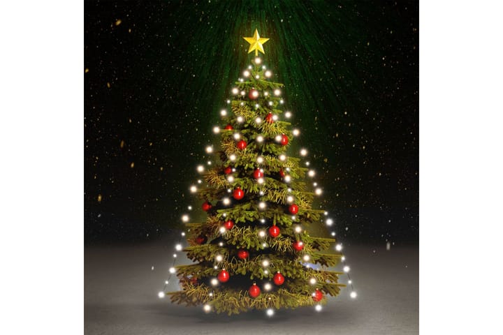 Joulukuusen valoverkko 210 LED-valoa kylmä valkoinen 210 cm - Valkoinen - Joulukoristeet - Joulukuusen koristeet
