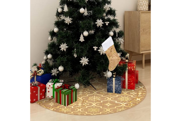 Ylellinen joulukuusen jalustapeite sukalla kelt. 150 cm - Joulukuusen jalka - Joulukoristeet