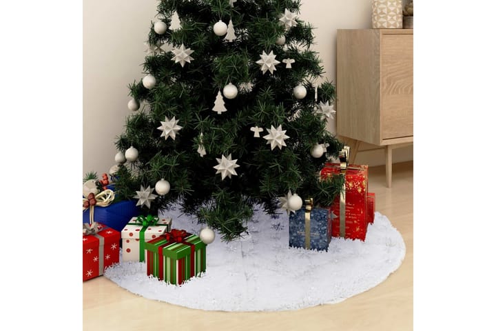 Ylellinen joulukuusen jalustapeite valkoinen 90 cm - Valkoinen - Joulukuusen jalka - Joulukoristeet