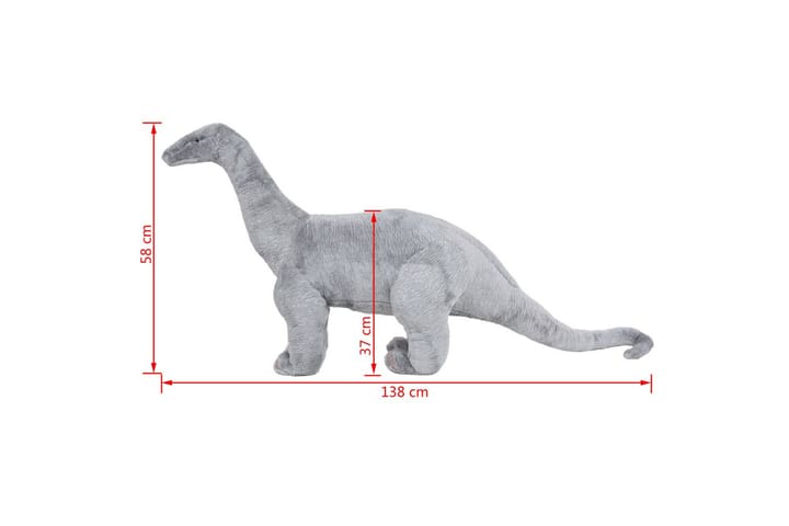 Seisova leludinosaurus Brachiosaurus XXL plyysi harmaa - Harmaa - Vauvan lelut - Lastenhuoneen koristeet