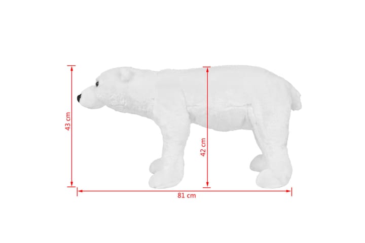 Seisova pehmolelu jääkarhu valkoinen XXL - Valkoinen - Lastenhuoneen koristeet - Pehmolelut