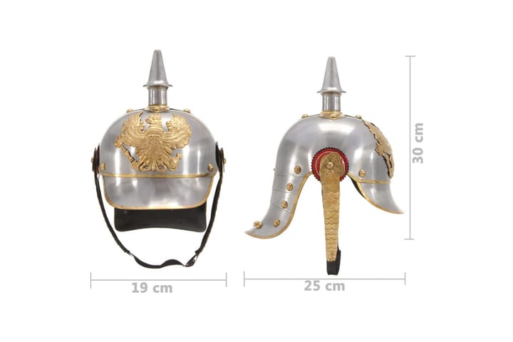Saksan preussilainen kypärä antiikki kopio hopea teräs - Sisustusesineet