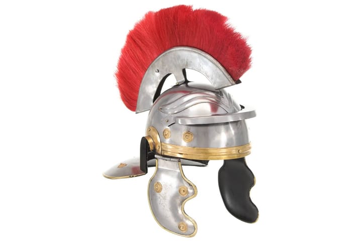 Roomalaisen sotilaan kypärä antiikki kopio hopea teräs - Sisustusesineet