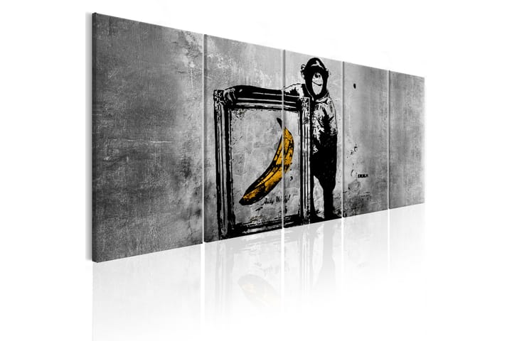 Taulu Banksy Monkey With Frame 225x90 - Artgeist sp. z o. o. - Canvas-taulu - Seinäkoristeet