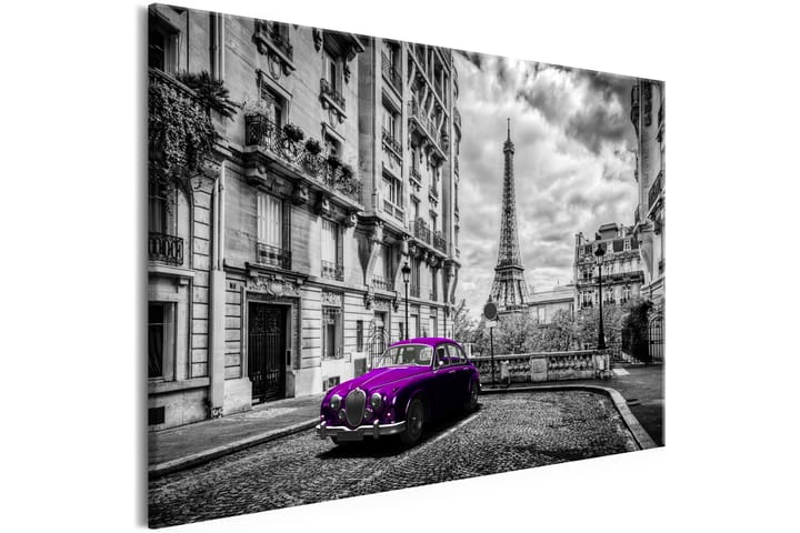 Taulu Car in Paris (1 Part) Violet Wide 90x60 - Artgeist sp. z o. o. - Canvas-taulu - Seinäkoristeet