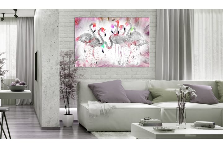 Taulu Flamingoes Family 90x60 - Artgeist sp. z o. o. - Canvas-taulu - Seinäkoristeet