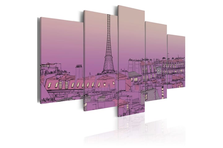 Taulu Lavender Sunrise Over Paris 100x50 - Artgeist sp. z o. o. - Canvas-taulu - Seinäkoristeet