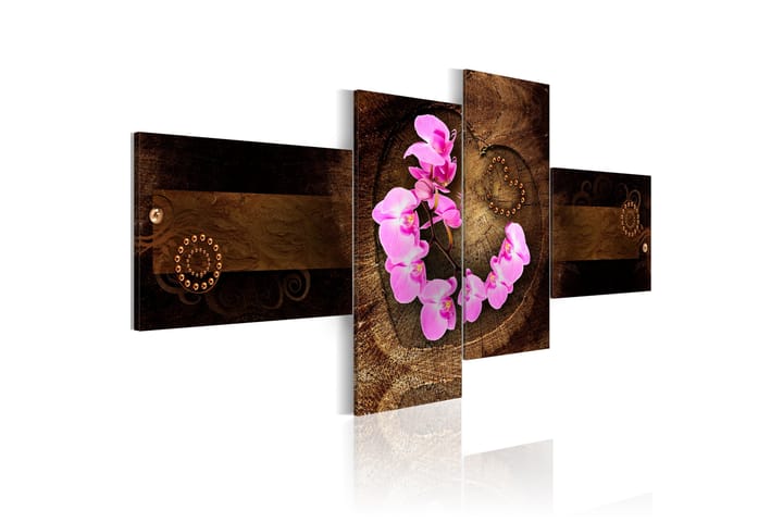 Taulu Orchid And Wood 200x90 - Artgeist sp. z o. o. - Canvas-taulu - Seinäkoristeet