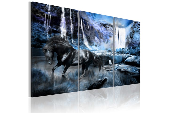 Taulu Waterfall In Colour Of Sapphire 120x80 - Artgeist sp. z o. o. - Canvas-taulu - Seinäkoristeet