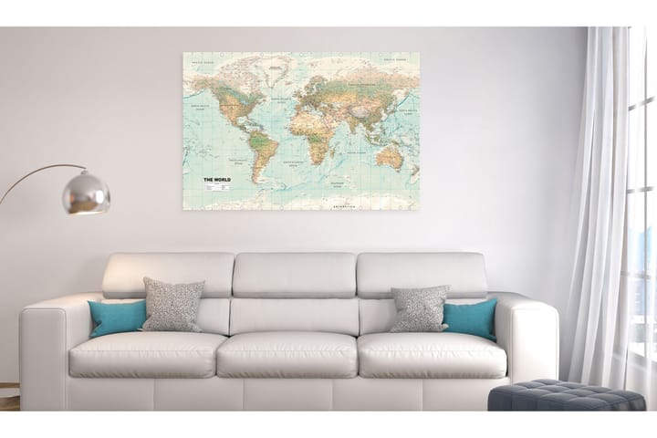 Taulu World Map: Beautiful World 90x60 - Artgeist sp. z o. o. - Canvas-taulu - Seinäkoristeet