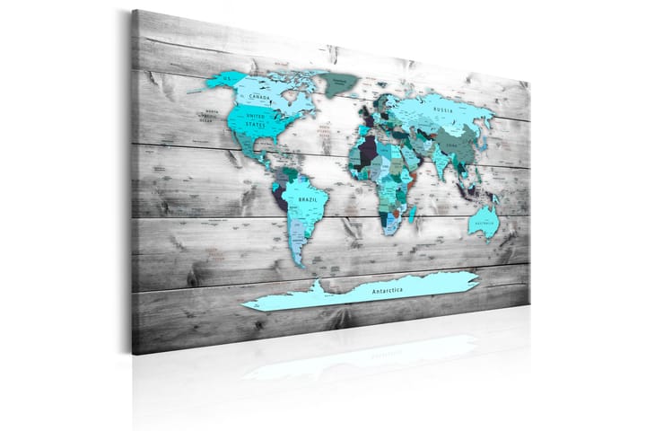 Taulu World Map: Blue World 60x40 - Artgeist sp. z o. o. - Canvas-taulu - Seinäkoristeet