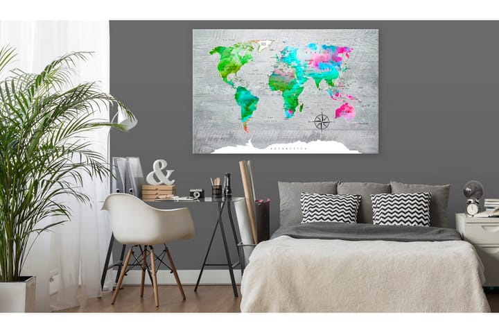 Taulu World Map: Green Paradise 120x80 - Artgeist sp. z o. o. - Canvas-taulu - Seinäkoristeet