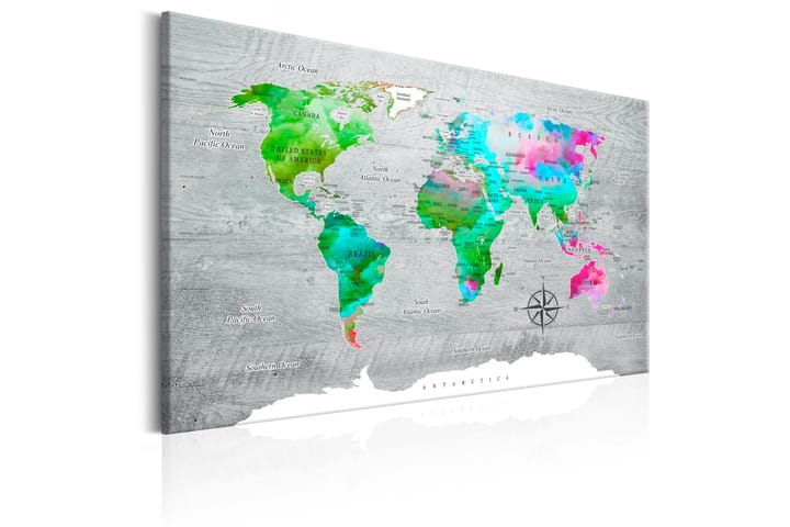 Taulu World Map: Green Paradise 120x80 - Artgeist sp. z o. o. - Canvas-taulu - Seinäkoristeet