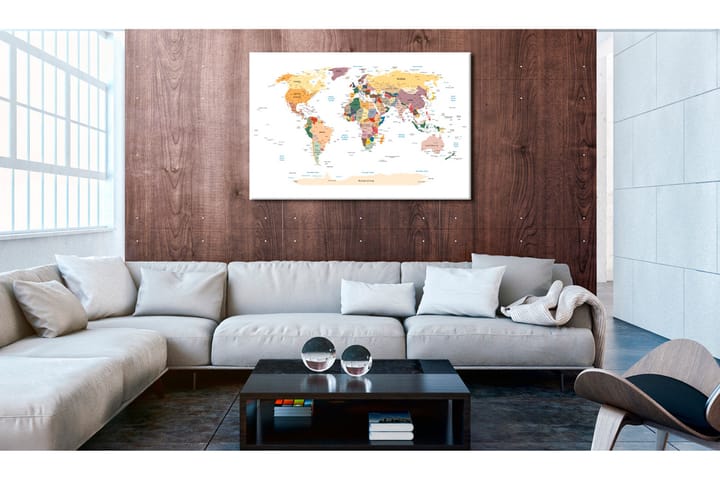 Taulu World Map: Travel Around the World 90x60 - Artgeist sp. z o. o. - Canvas-taulu - Seinäkoristeet