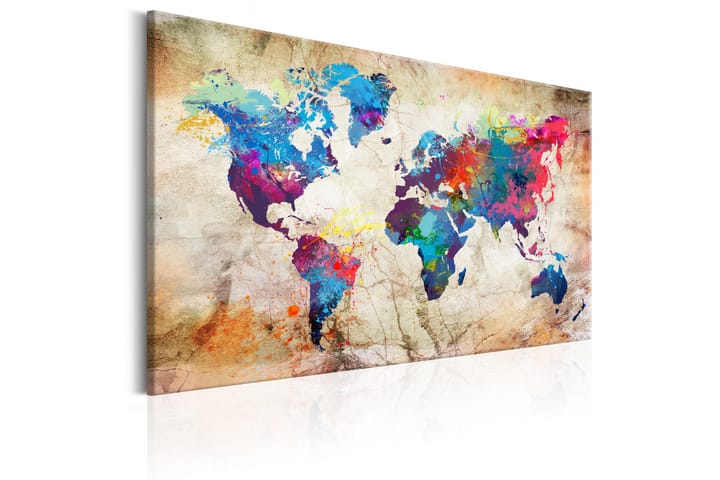 Taulu World Map: Urban Style 90x60 - Artgeist sp. z o. o. - Canvas-taulu - Seinäkoristeet